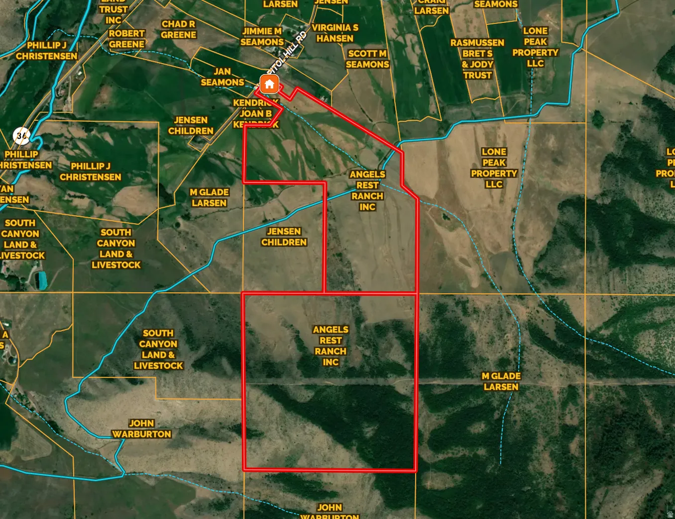 Map of property location featuring property parcel outlined