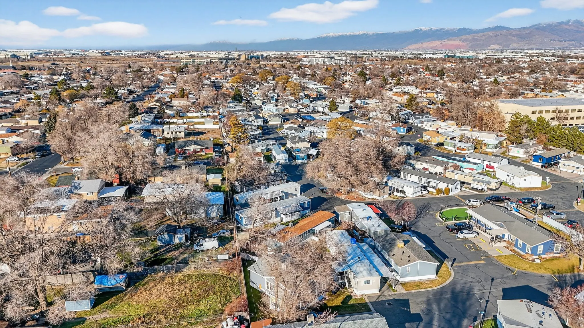 Bird's eye view of a mountain backdrop