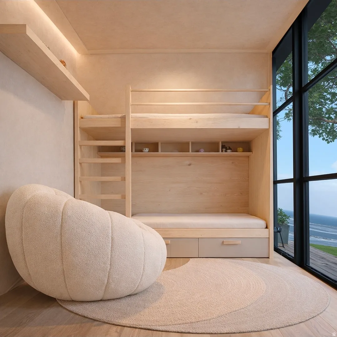 Bedroom with floor to ceiling windows, multiple windows, wood finished floors, and a water view