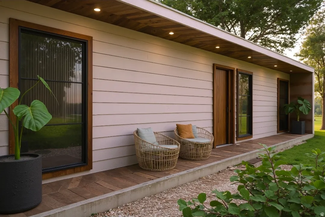View of patio with a deck