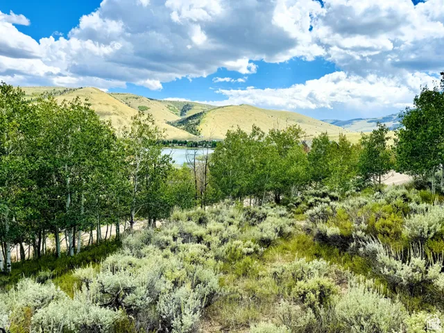 View of mountain background with a nearby body of water