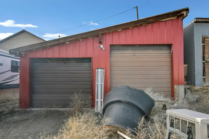 View of detached garage