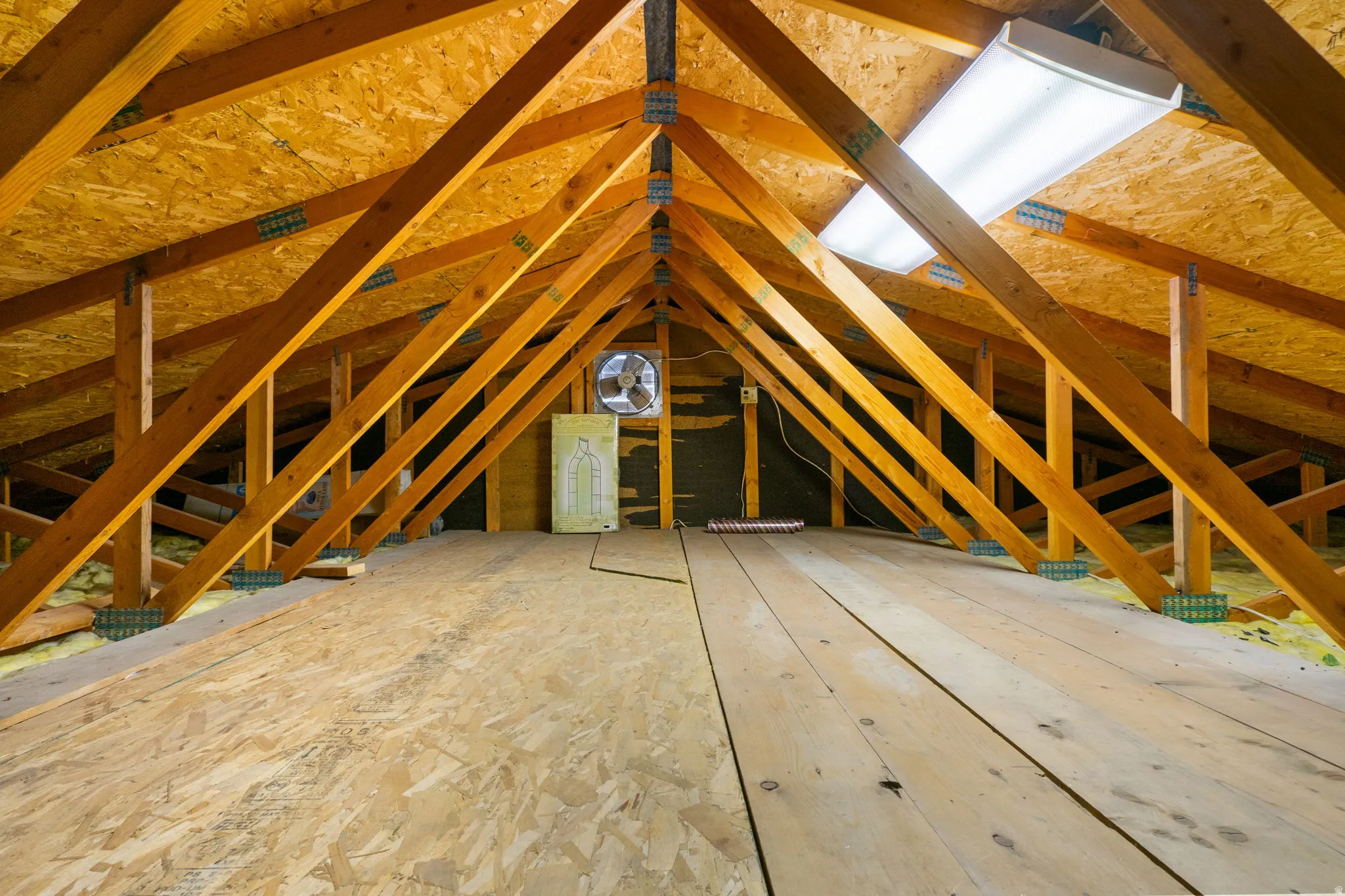 View of attic storage