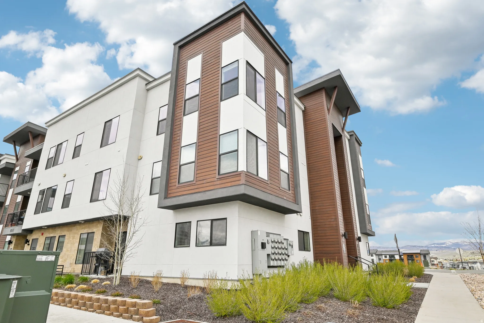View of building exterior with a mountain view