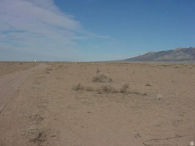 View of mountain backdrop with a desert landscape