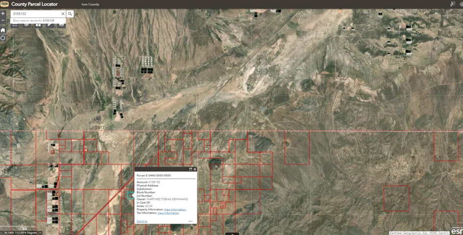 Aerial map of property and surrounding area with property parcel outlined