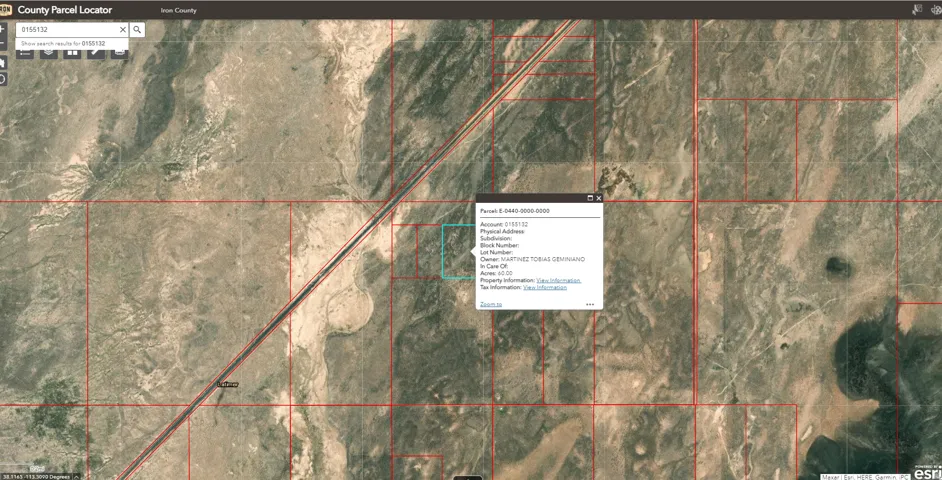 Map / location with property parcel outlined
