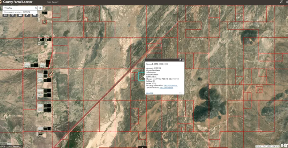 Aerial overview of property's location with property parcel outlined