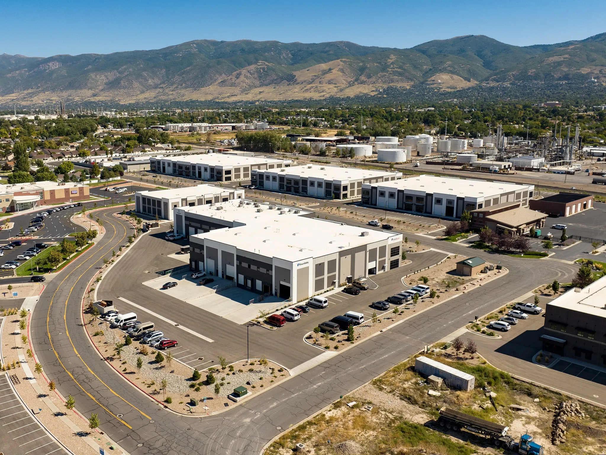 Bird's eye view of a mountain backdrop