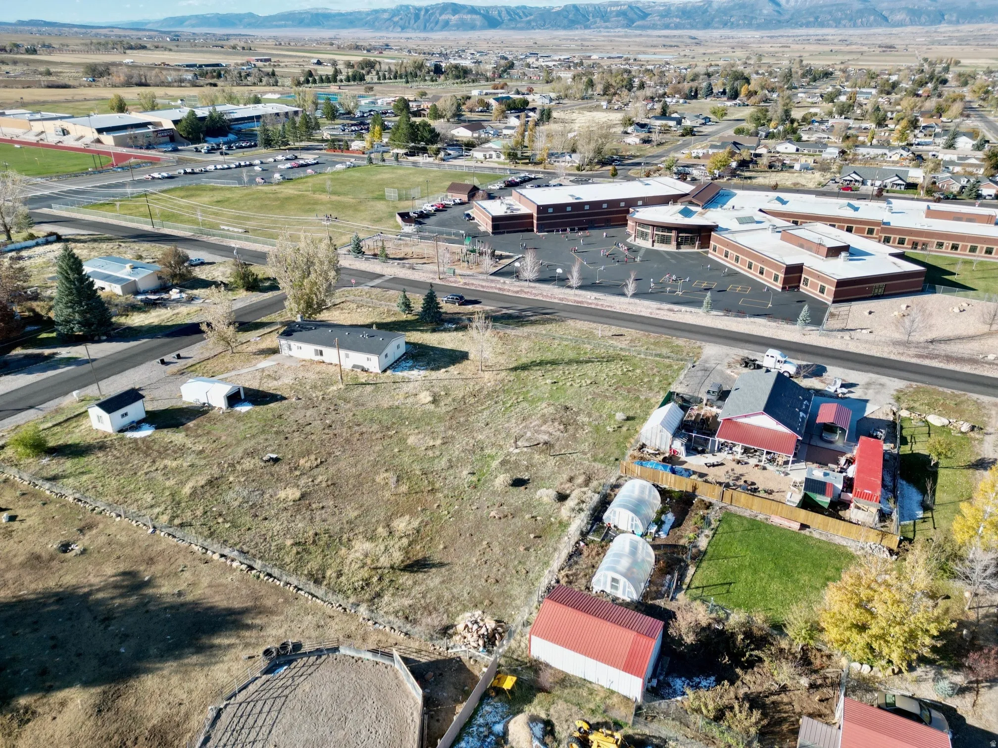 Bird's eye view of an industrial area