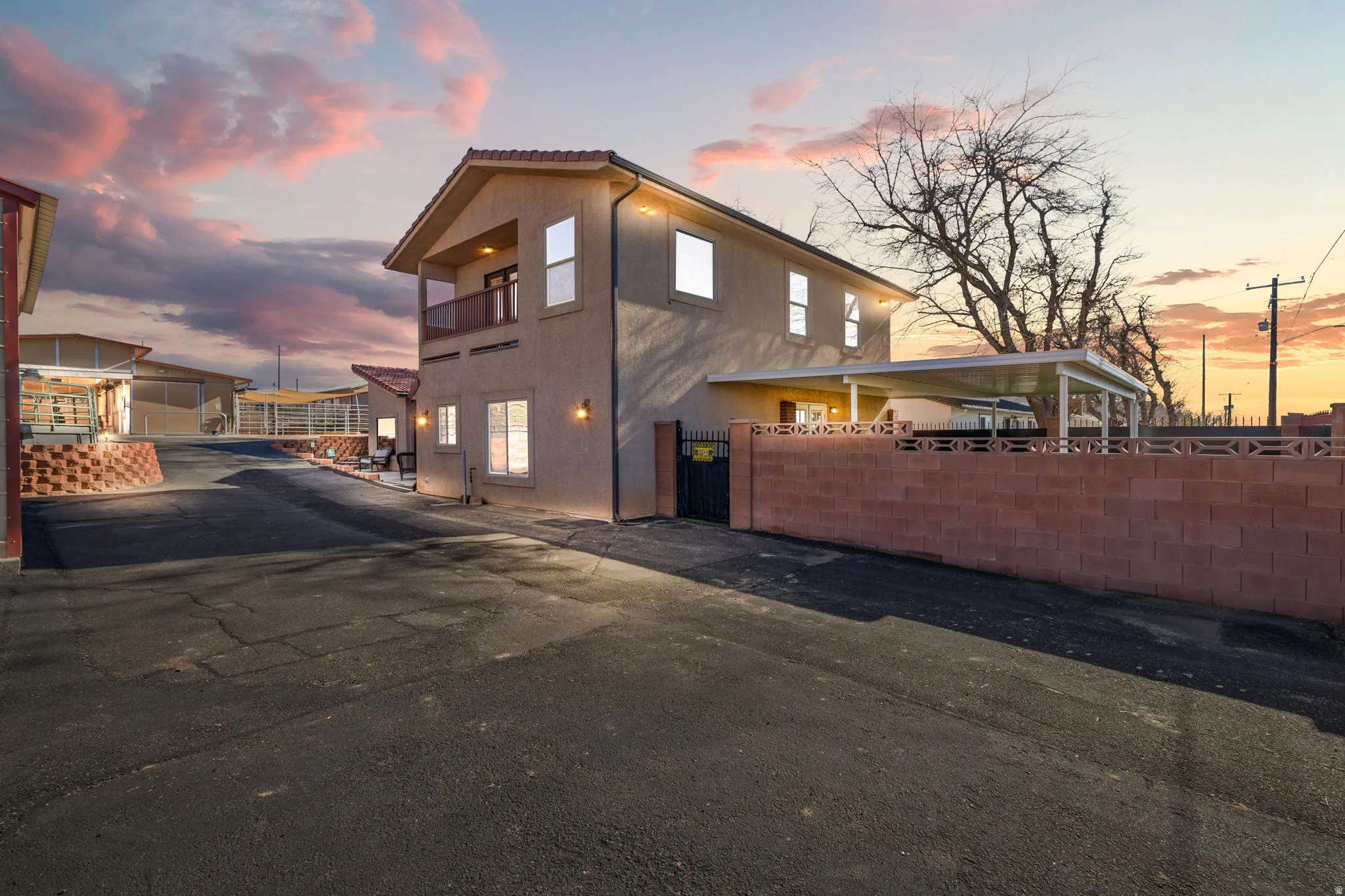 View of home's exterior featuring a balcony