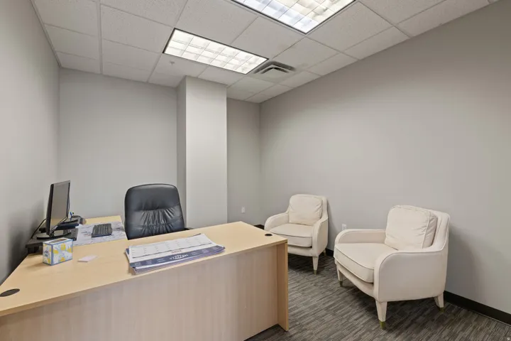 Home office with a paneled ceiling