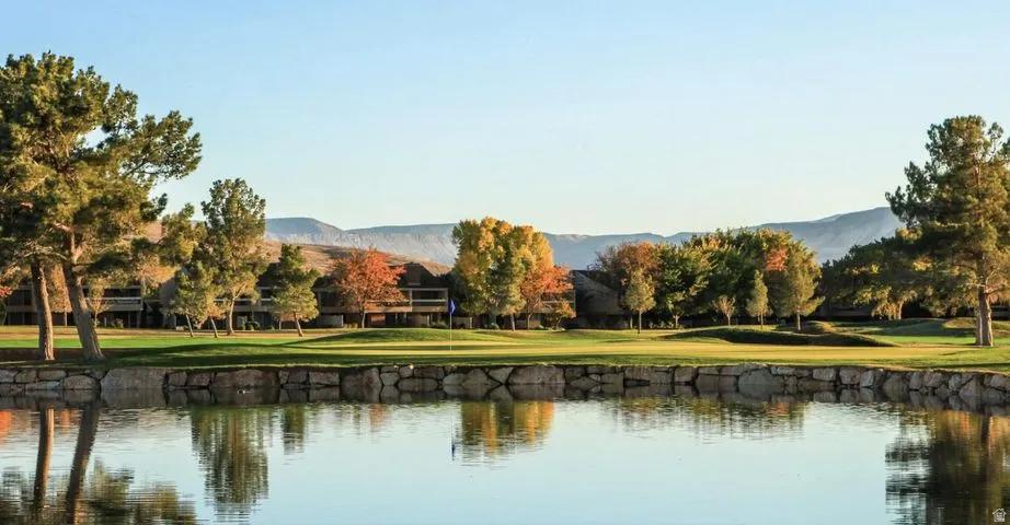 Water view with a mountainous background
