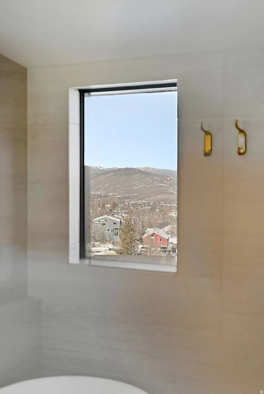 Detailed view of a mountainous background