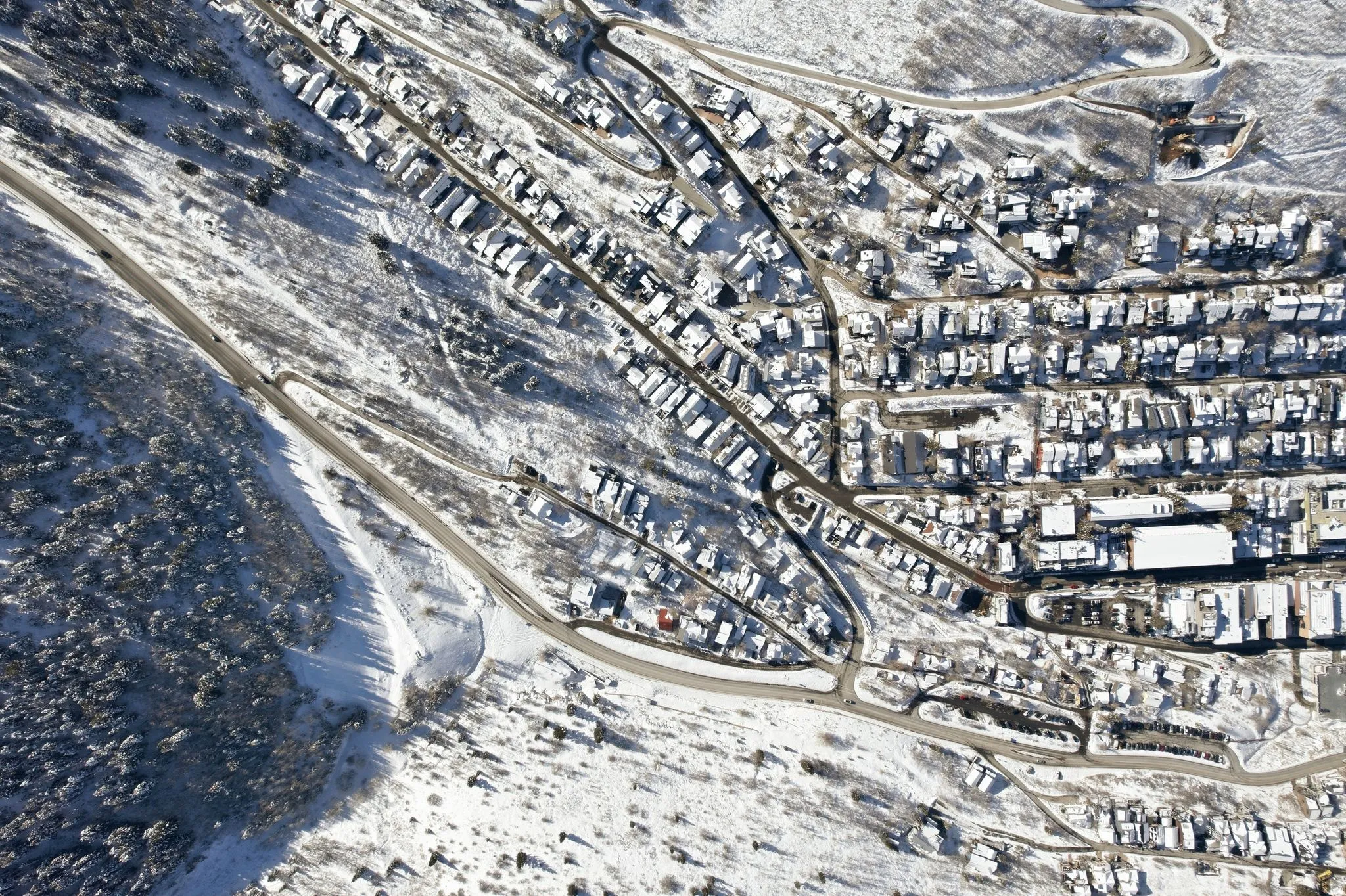 View of snowy aerial view