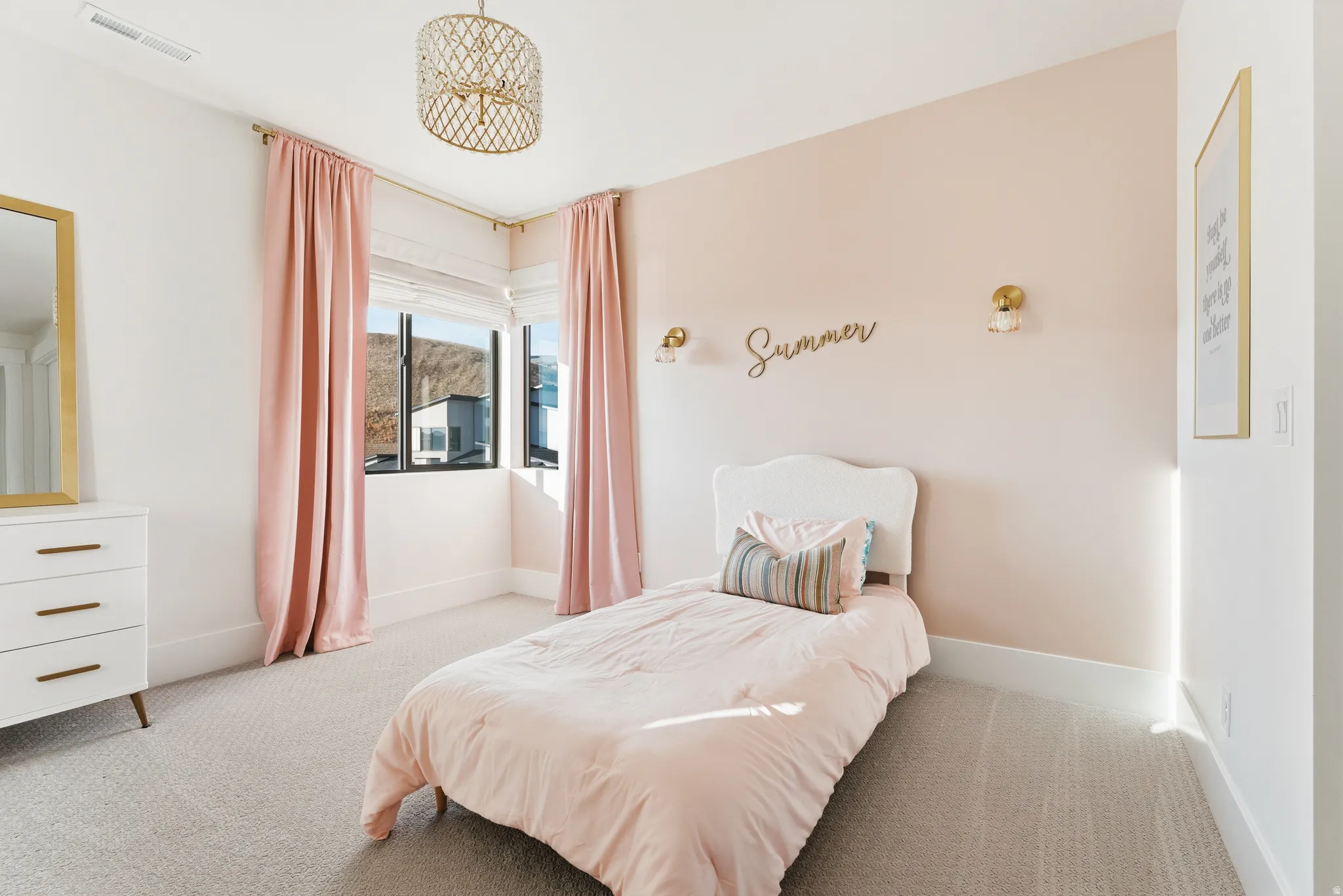 Bedroom 3 featuring light colored carpet