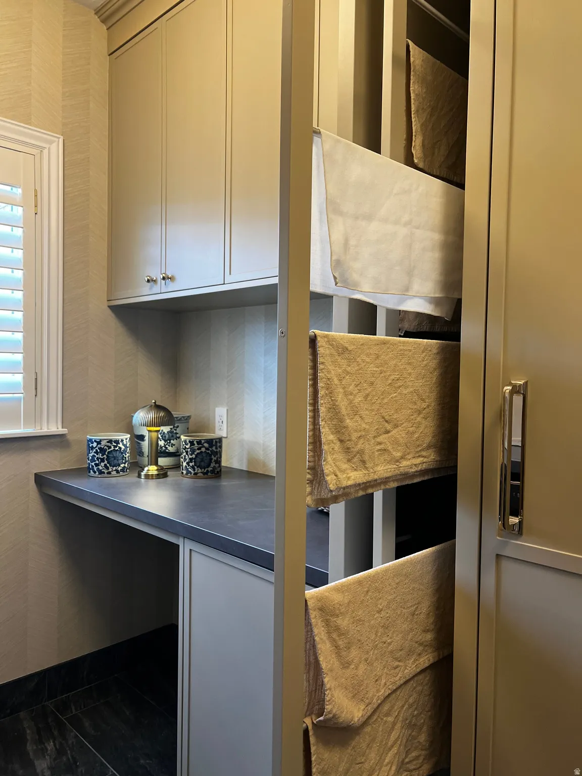 Drying racks in laundry room