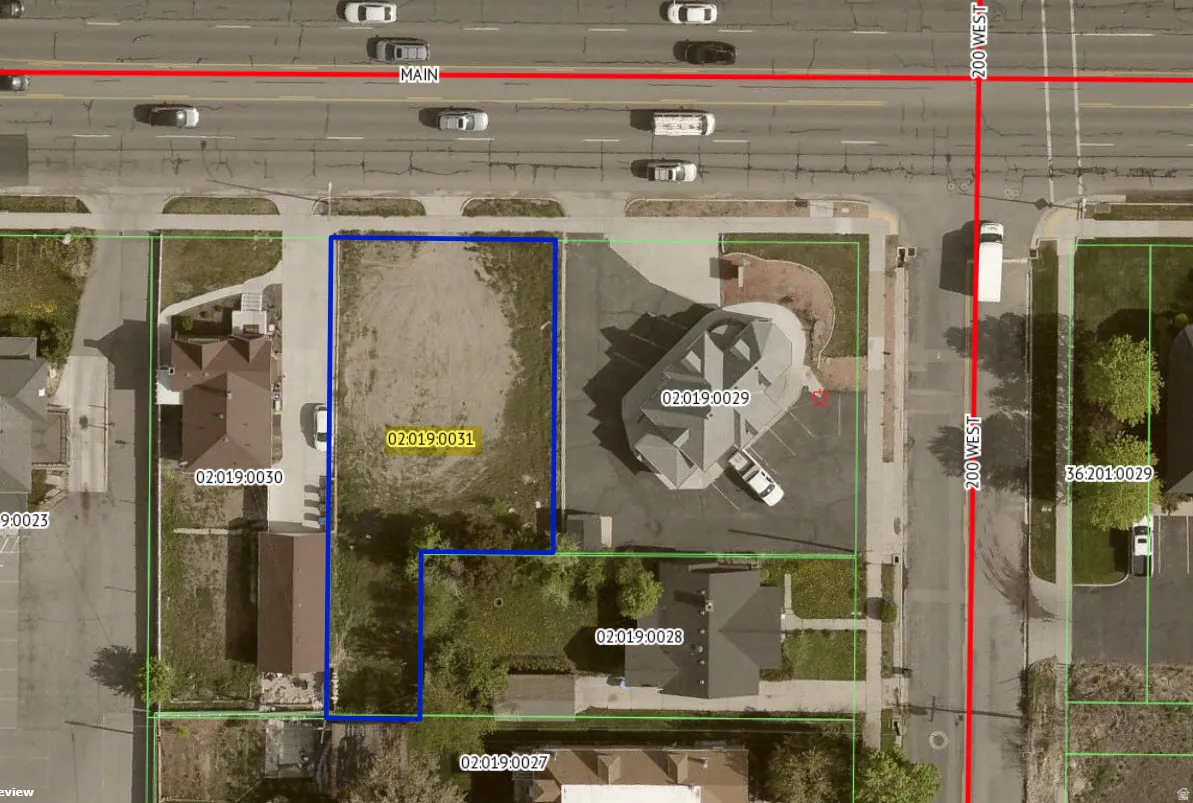Aerial view of property's location featuring property boundaries highlighted