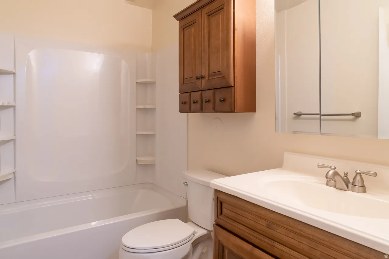 Bathroom upgrades which include a new shower-tub surround.