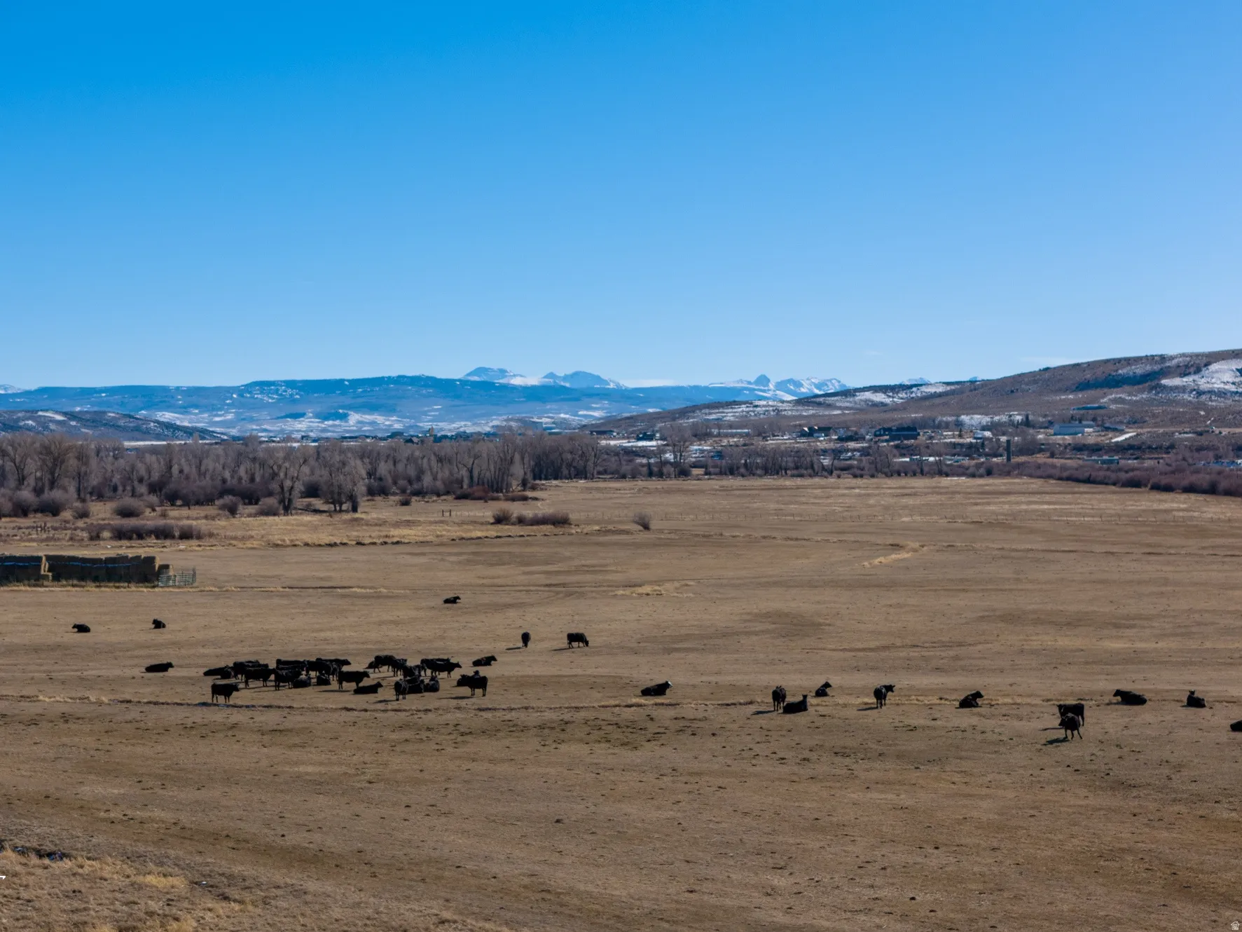Mountain view with rural landscape