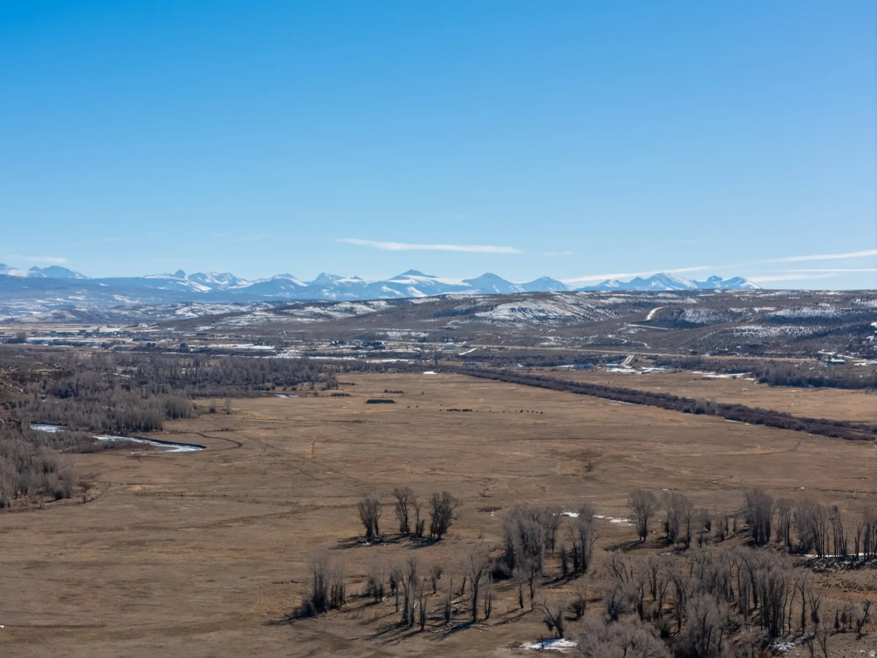 Mountain view with rural landscape