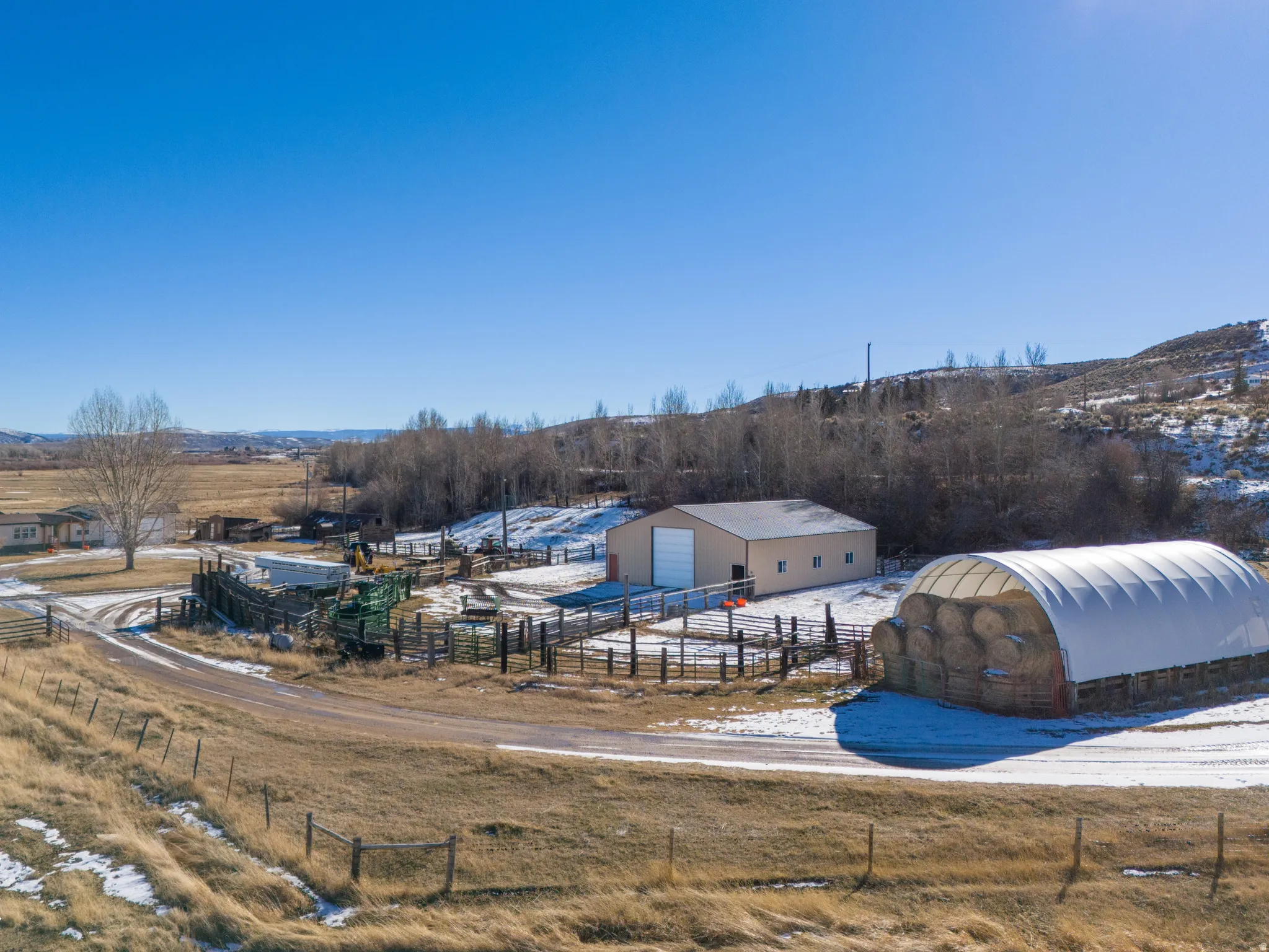 Aerial view of sparsely populated area