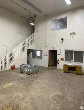 Garage with a heating unit