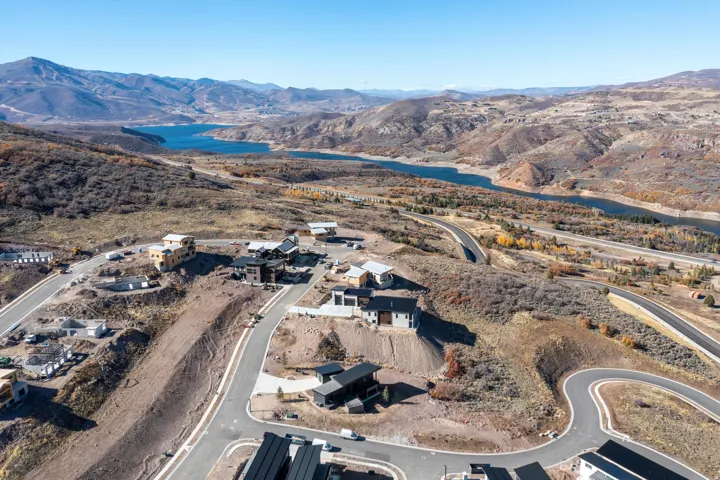 Aerial view of a water and mountain view