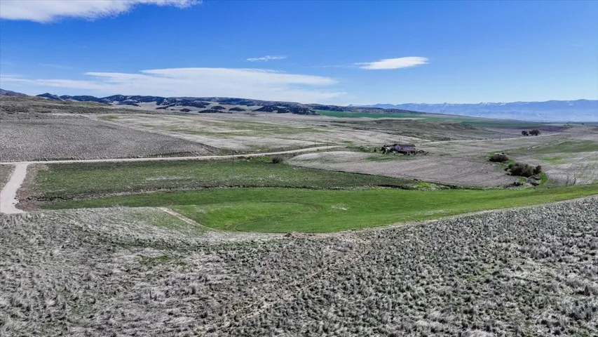 Drone / aerial view of a mountain backdrop