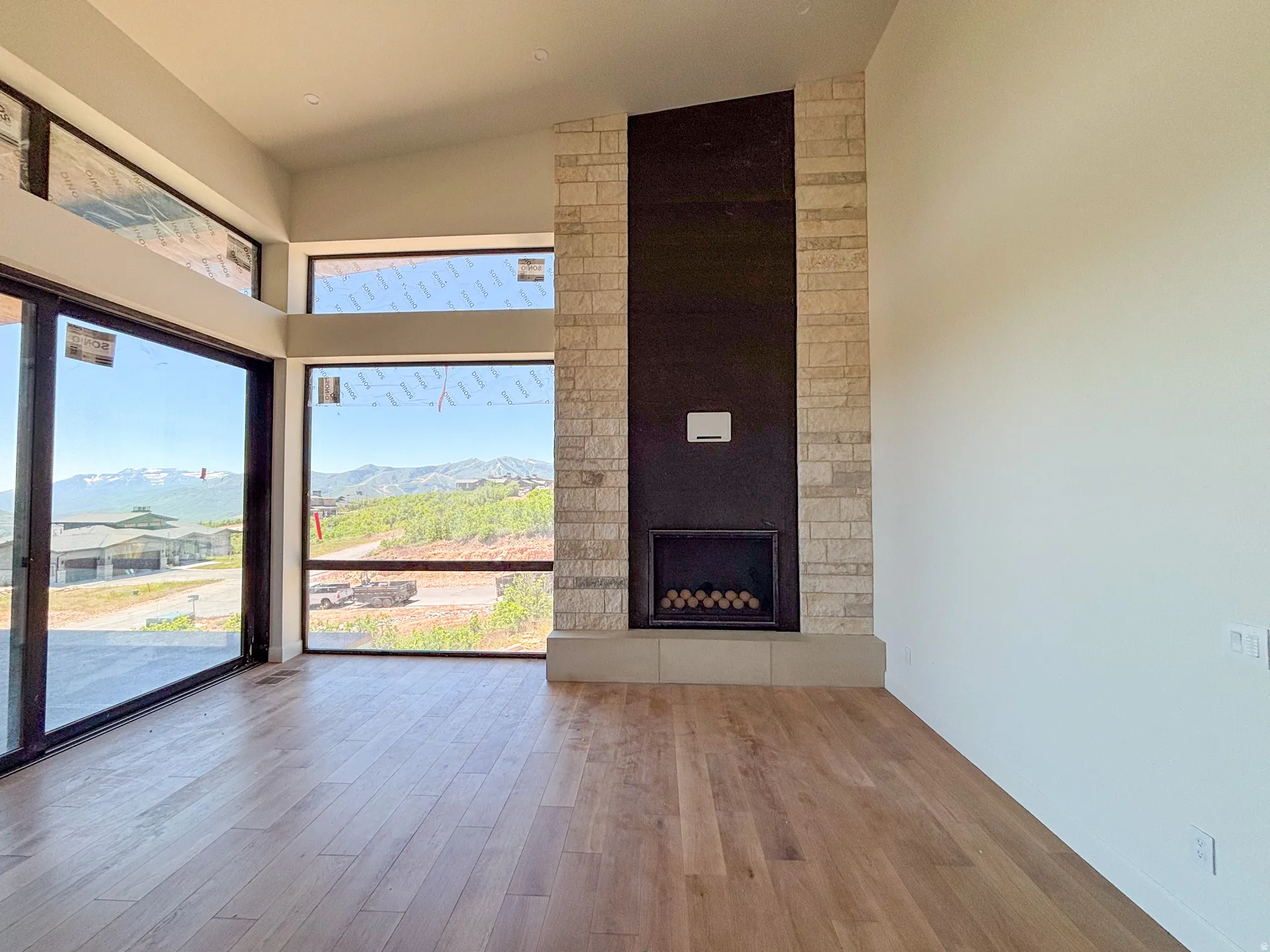 Spacious interior with extensive wood-finish flooring