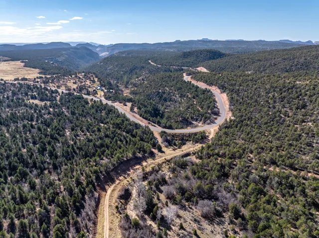 View of property location featuring mountains and a heavily wooded area