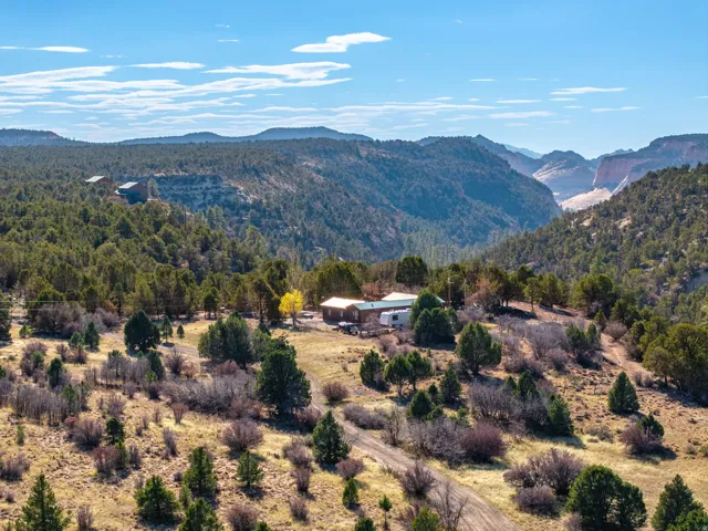 Mountain view with a forest and rural landscape