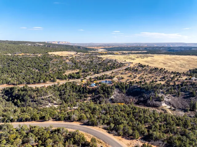 Aerial view of a mountain backdrop
