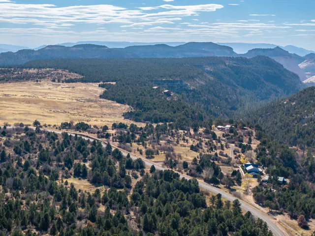 Mountain view with a heavily wooded area