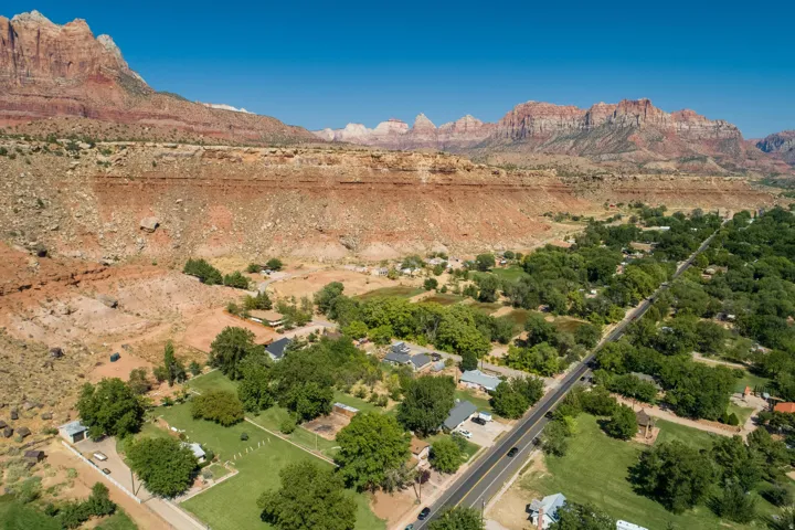 Aerial view of a mountainous background