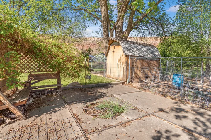View of patio / terrace with a storage unit