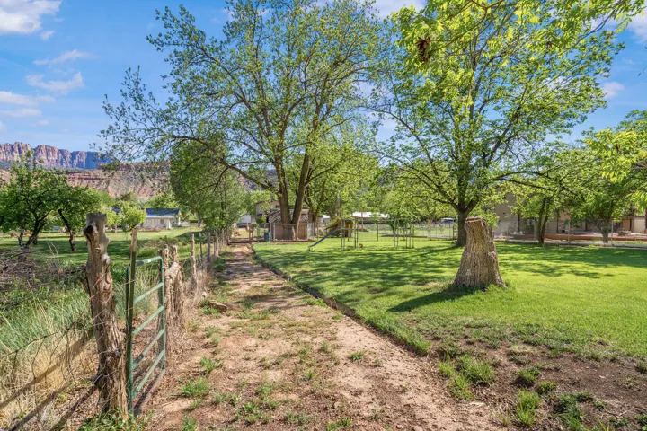 View of yard with a mountain view