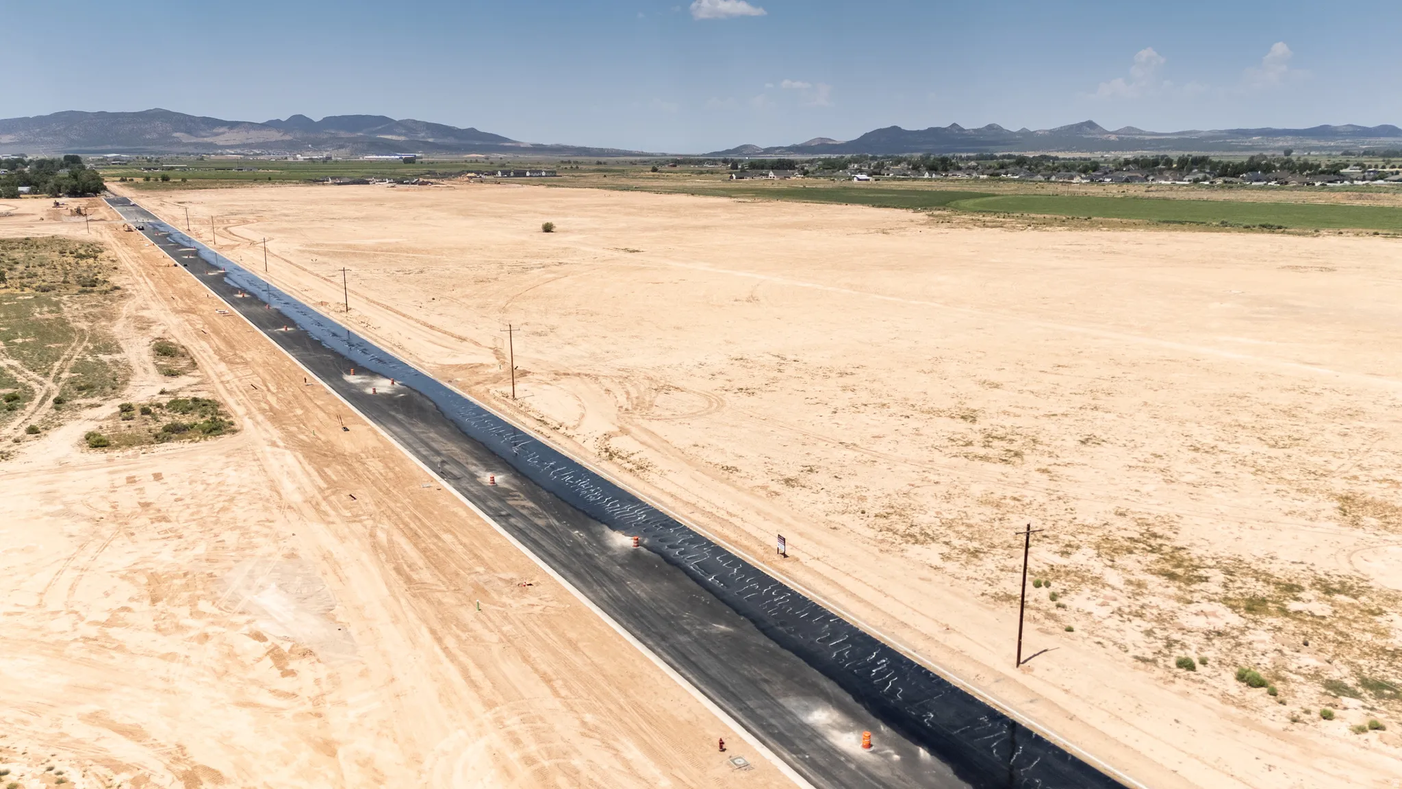 View of mountain background with rural landscape