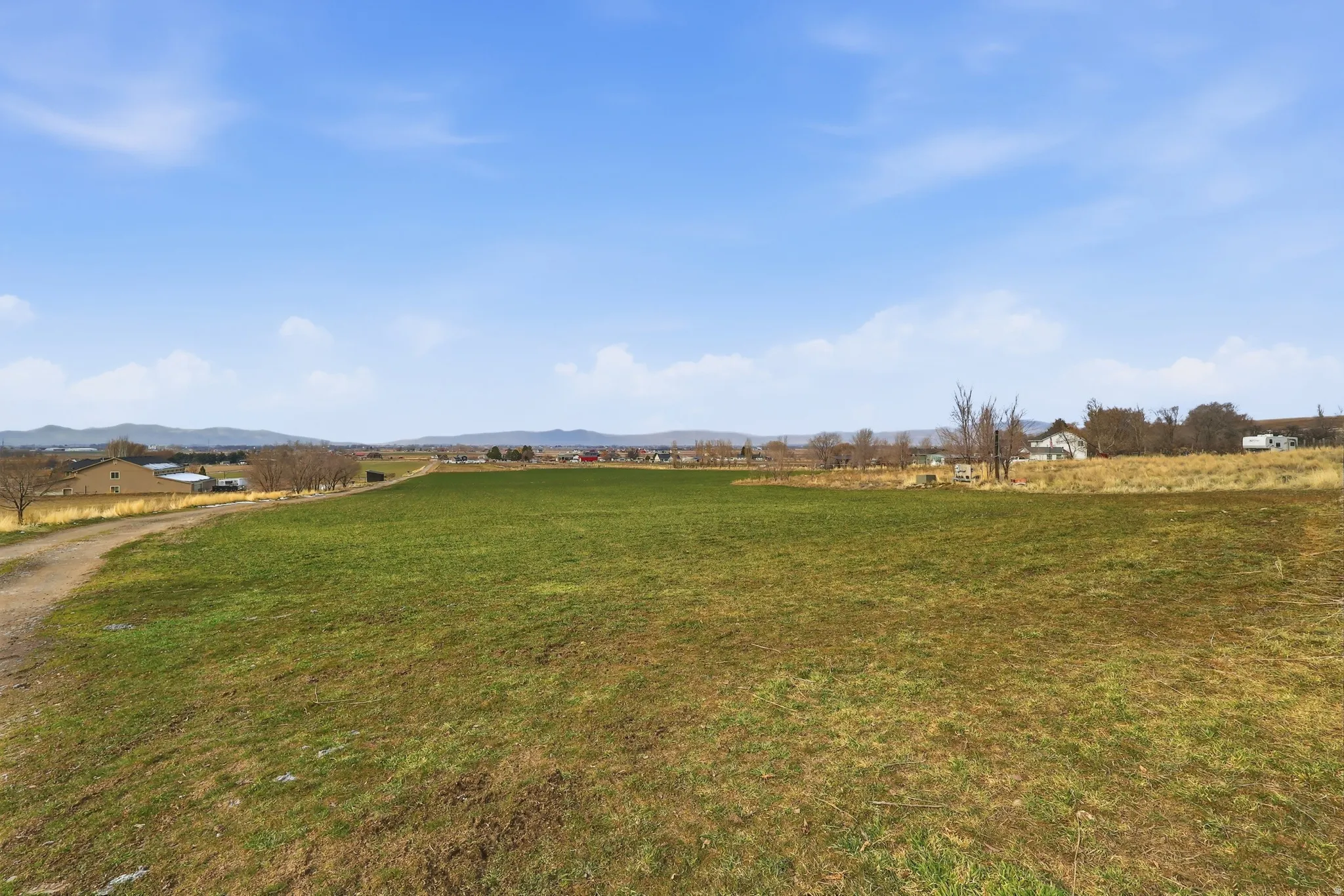 View of farm ground and a view of countryside