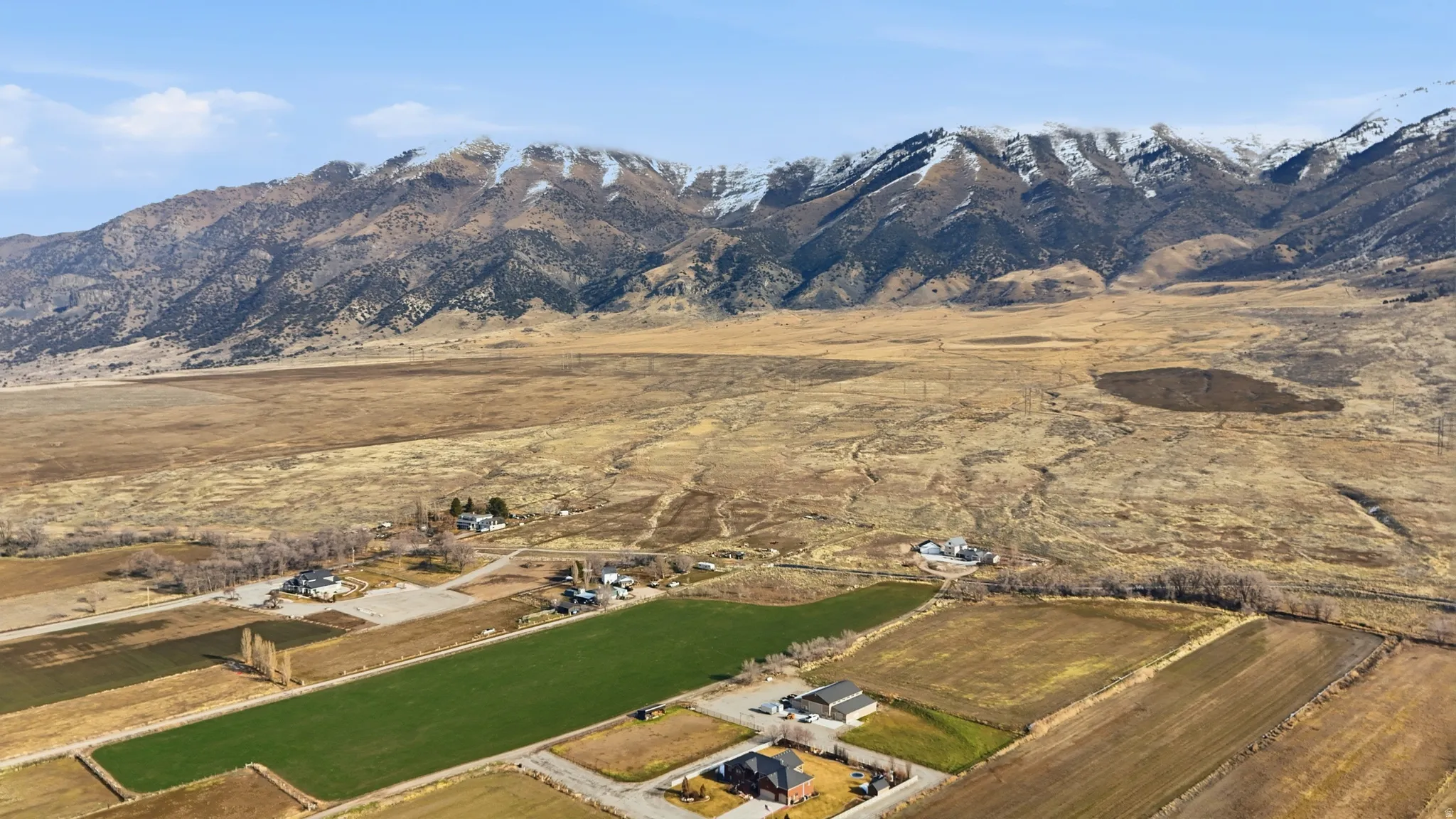Mountain view with rural landscape