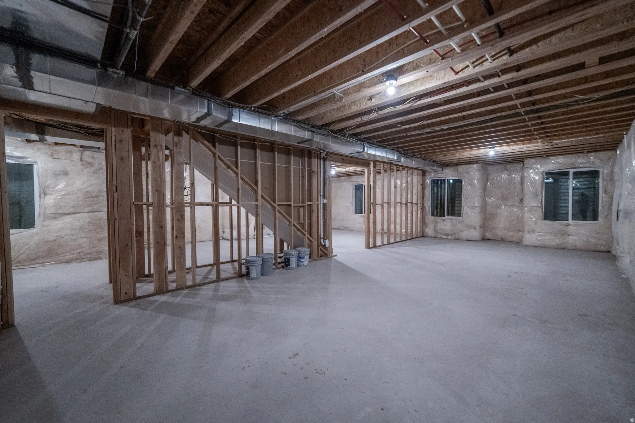 View of unfinished basement