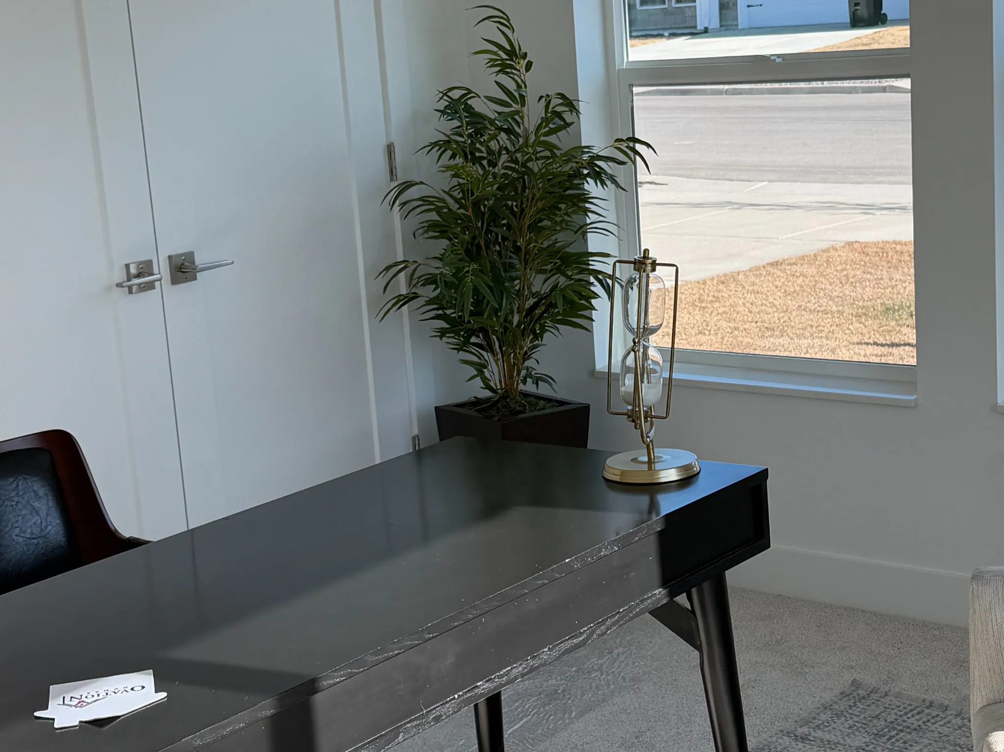 Guest bedroom being used as an office