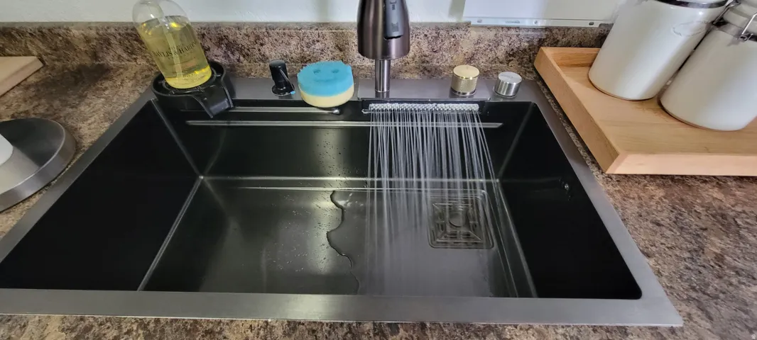 Kitchen view of a sink