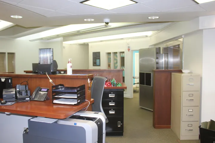 Office with a drop ceiling