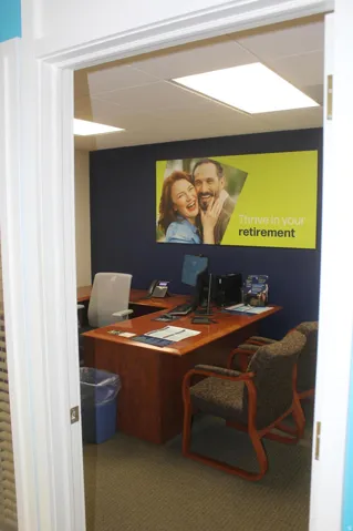 Office space featuring a drop ceiling