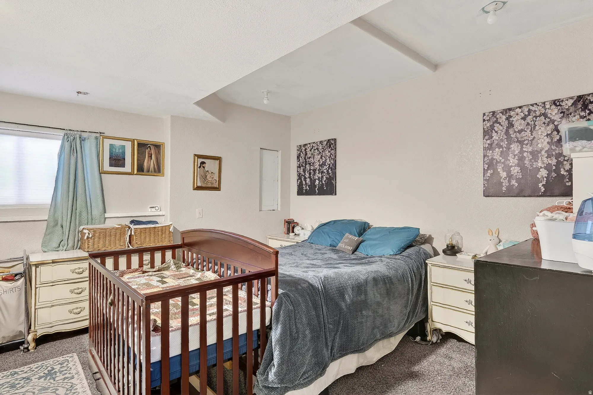 Bedroom featuring carpet