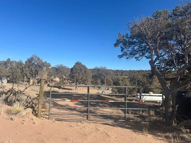 View of yard with a gate