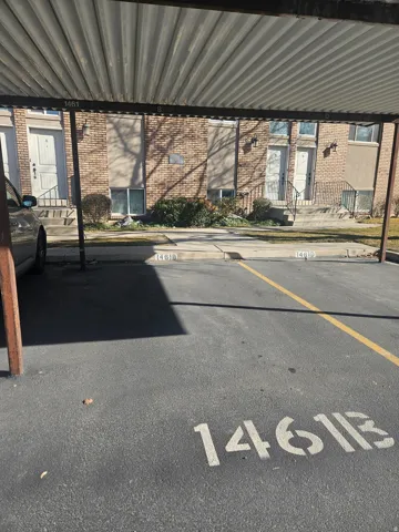 View of covered parking lot