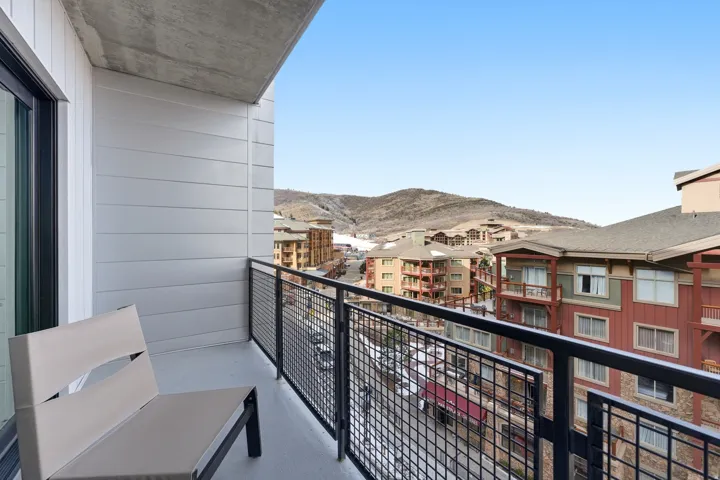 Balcony with a mountain view