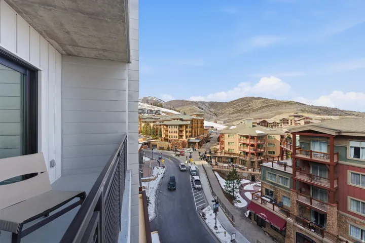 Balcony with a mountain view